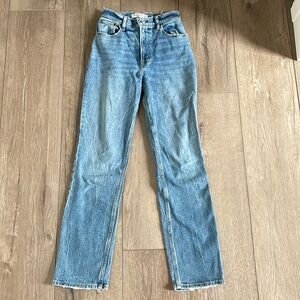 A&F Curve Love 90’s Straight Ultra High Rise Jeans (Dark Wash) (Size US 24)